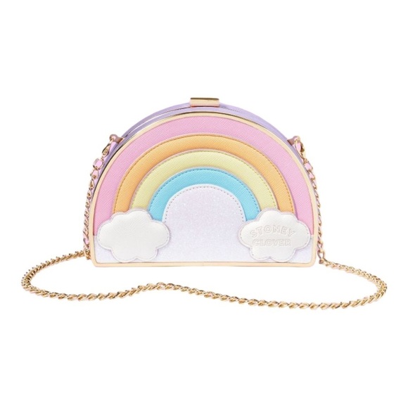 Stoney Clover Lane Handbags - NWT STONEY CLOVER LANE Rainbow Hard Clutch Lavender Bag